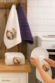3 lü Kuş Baskılı %100 Pamuklu Mutfak Havlusu 30 x 50 Cm - 6