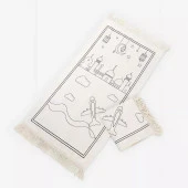 Çocuklara Özel Yıkanabilir Boyamalı Seccade Seti Kırmızı - 1