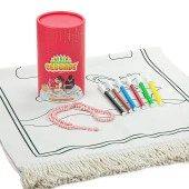 Çocuklara Özel Yıkanabilir Boyamalı Seccade Seti Kırmızı - 2