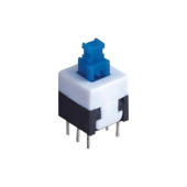 6 Pin Kilitli On Off Anahtar Mavi (8x8mm) Micro Switch Push Button - 1
