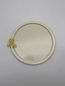 6'lı Japon Güllü Yuvarlak Krem Çay ve Kahve Sunum Tepsisi, Dekoratif Servis Tepsisi 22cm - 3