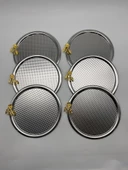 6'lı Japon Güllü Yuvarlak Gümüş Çay ve Kahve Sunum Tepsisi, Dekoratif Servis Tepsisi 22cm - 1