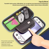 Cosmostech Nintendo Switch Oyun Konsolu Uyumlu Taşıma Çantası Kılıf Mavi - 8