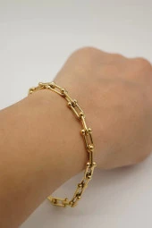 Altın Renk Çelik Bileklik - 3