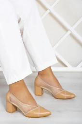 Erkan Saçmacı Mirabella Ten Vegan Fileli Klasik Ayakkabı - 1