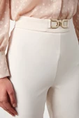 Aksesuar Detaylı Pantolon  Bej - 4