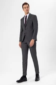 Slimfit Armürlü Takım Elbise - 2