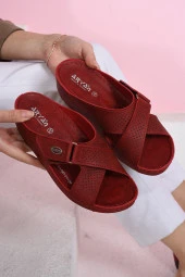 Albishoes Kadın Anne Ev&Dışarı Cırtlı Günlük Terlik Yumuşak Taban Hafif Topuk 4,5 cm Kadın Terlik thumbnail 3