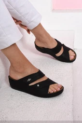 Albishoes Kadın Cırtlı Hafif Topuk 4,5 cm Anatomik Rahat Yumuşak Taban Günlük Anne Kadın Terlik - 2