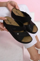 Albishoes Kadın Cırtlı Hafif Topuk 4,5 cm Anatomik Rahat Yumuşak Taban Günlük Anne Kadın Terlik - 3
