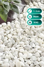 Bozsan Beyaz Dolomit Taş 10 Kg 1-3cm Dolomit Taşı Bahçe Süs Akvaryum Taşı Dere Çakıl Taşı - 1