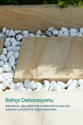 Bozsan Beyaz Dolomit Taş 10 Kg 2-4cm 10 Dolomit Taşı Bahçe Süs Akvaryum Taşı Dere Çakıl Taşı - 2