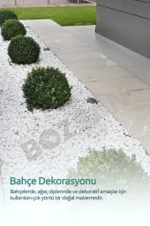 Bozsan Beyaz Dolomit Taş 10 Kg 1-3cm Dolomit Taşı Bahçe Süs Akvaryum Taşı Dere Çakıl Taşı - 2