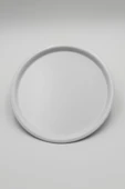 6'lı Beyaz Yuvarlak Metal Tepsi, Tek Kişilik Çay ve Kahve Sunum Tepsisi 22cm - 3