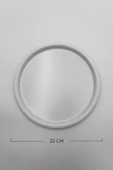 6'lı Beyaz Yuvarlak Metal Tepsi, Tek Kişilik Çay ve Kahve Sunum Tepsisi 22cm - 2