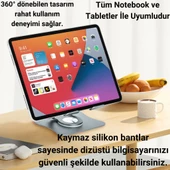 Coofbe Alüminyum Yükseklik Ayarlı 360° Dönebilen Tablet Laptop Standı Masaüstü Laptop Standı Kaymaz Ped - 2