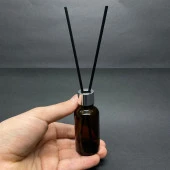 30 Ml Amber Cam Bambu Oda Kokusu Şişesi , Difüzör Şişe 30 cc  x 3 Adet - 1