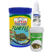 Lotus Kaplumbağa Yemi 1000ml, terrapin 100 ml Turtle Sticks, Multivitamin Seti - 1