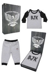 Beşiktaş Orijinal Uzun Kol Bebek Eşofman Takım Hediyelik Ahşap Kutulu thumbnail 1