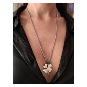 Şans Getiren Gümüş Model Çelik Kolye - 1