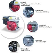 Tomking TK168 E Marşlı Benzinli Motor Kamalı Krank 6,5 Hp - 3