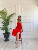 Kadın Askılı Elbise Kırmızı thumbnail 4