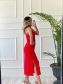 Kadın Askılı Elbise Kırmızı thumbnail 3