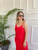 Kadın Askılı Elbise Kırmızı thumbnail 6