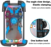 Motorsiklet Ve Bisiklet Kilit Tuşlu Telefon Tutucu 4,5" - 6,8" Arası Gidona Monteli Tutacak - 3