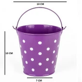 2 PCS VIP DECORATIVE BLUE PURPLE PAİL 2 ADET SAPLI METAL KOVA PUANTİYELİ KOVA MOR KOVA MAVİ KOVA thumbnail 2