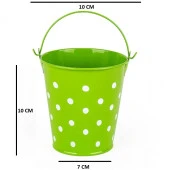 2 PCS VIP DECORATIVE GREEN BLUE PAİL 2 ADET SAPLI METAL KOVA PUANTİYELİ KOVA MAVİ KOVA YEŞİL KOVA thumbnail 2