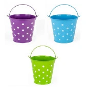 3 ADET SAPLI METAL KOVA PUANTİYELİ KOVA MAVİ KOVA YEŞİL KOVA MOR KOVA 3 PCS VIP DECORATIVE PAİL thumbnail 1