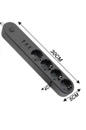 Termal Akım Korumalı Isıya Dayanıklı 4 lü 2 Metre Uzatma 3 Adet USB Usb Şarj Aleti - 6