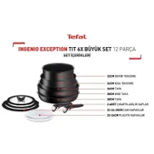 Tefal Ingenio Exception Titanyum 6X 12 Parça Büyük Set - 2100129606 thumbnail 2