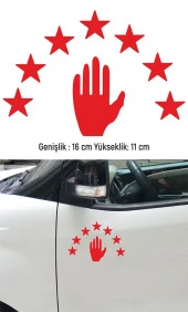 Abhaz Bayrak Folyo Kesim Etiket Kırmızı 16 cm - 1