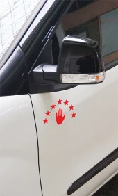 Abhaz Bayrak Folyo Kesim Etiket Kırmızı 16 cm - 2