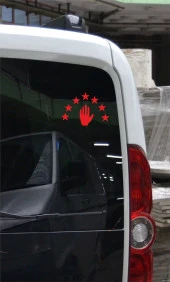 Abhaz Bayrak Folyo Kesim Etiket Kırmızı 16 cm - 3