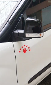 Abhaz Bayrak Folyo Kesim Etiket Kırmızı 13 cm - 2