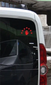 Abhaz Bayrak Folyo Kesim Etiket Kırmızı 13 cm - 3