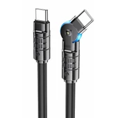 Polham Süper Hızlı Ucu Dönebilen 1.2MT 60W Type-C to Type C Şarj Data Kablosu, Süper Sağlam Akım ve Voltaj Korumalı - 1