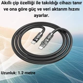 Polham Süper Hızlı Ucu Dönebilen 1.2MT 60W Type-C to Type C Şarj Data Kablosu, Süper Sağlam Akım ve Voltaj Korumalı - 9