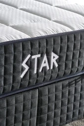 Star Yatak Seti 180x200 cm Çift Kişilik Yaylı Sert Ortopedik Yatak Antrasit Lüks Baza Başlık Takımı - 7