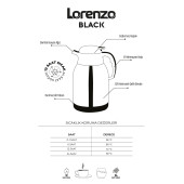 Lorenzo Black Paslanmaz Çelik Termos İnox - 4