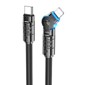 Coofbe Super Şarj Döner Başlık 27W Type-C to İphone Şarj Kablosu İphone 11 12 13 14 Pro Max Şarj Kablo - 6