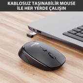 Lenovo Lecoo WS202 Kablosuz 1200DPI 4 Tuşlu Optik Mouse Siyah - 3