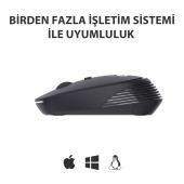 Lenovo Lecoo WS202 Kablosuz 1200DPI 4 Tuşlu Optik Mouse Siyah - 4