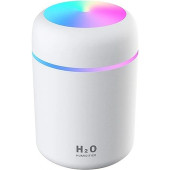 LED Işıklı Mini Ortam Oda Hava Nemlendirici ve Taşınabilir Buhar Makinesi H2O Humidifier - 2