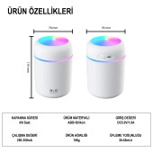 LED Işıklı Mini Ortam Oda Hava Nemlendirici ve Taşınabilir Buhar Makinesi H2O Humidifier - 4