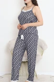 İp Askılı Battal Pijama Takımı Lacivert - 174.1287. - 3
