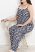 İp Askılı Battal Pijama Takımı Lacivert - 174.1287. - 4